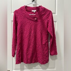 Habitat Fuchsia Long Sleeve Crinkle Top